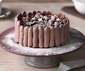 Tarta de mousse y merengue de chocolate