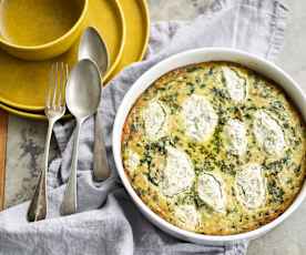 Fritata de bulgur, acelga e ervas aromáticas