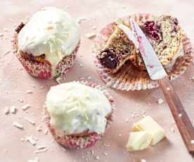 Muffins griottes et chocolat blanc