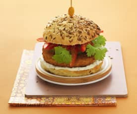 Indian-style chicken burger