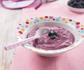Milk and Oat Flakes Pudding with Fruit Purée