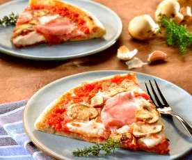 Prosciutto and Mushroom Pizza
