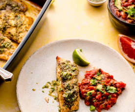 Cuban-Spiced Salmon with Tomato Avocado Salsa