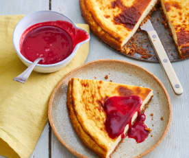 Cheesecake et coulis de fraises