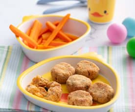 Nuggets de salmão com palitos de cenoura (Baby-Led Weaning)