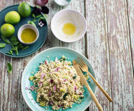 Salada de quinoa e favas