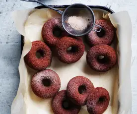 Spiced chocolate doughnuts