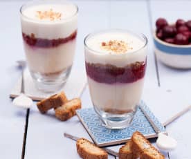 Trifle wiśniowe z ciastkami cantuccini