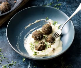 Swedish 'Meatballs' with Cauliflower Purée and Gravy