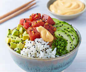 Poke bowl de atún spicy
