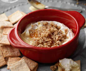 Baked Camembert with Mandarin Jam and Herb Crackers