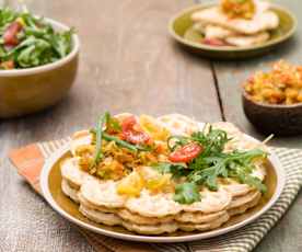 Wytrawne gofry gryczane z warzywami