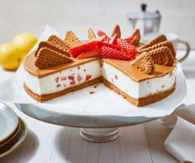 Erdbeer-Spekulatius-Cheesecake mit Lotus-Keksen