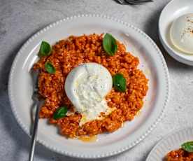 Risotto pomodori with burrata