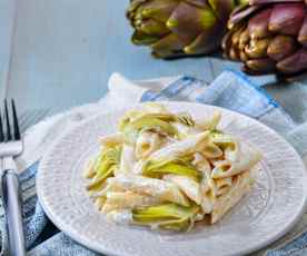 Penne con crema di limone e carciofi