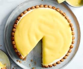 Cheesecake al limone con crunch di nocciole