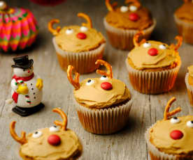 Reindeer Pear and Caramel Cupcakes