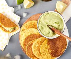 Mini-crêpes de potiron au guacamole