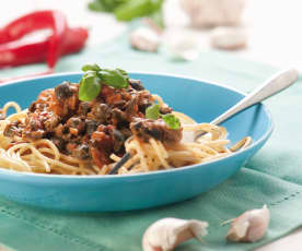 Spaghetti z kaparami i anchois