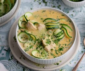 Pollo al limone e Parmigiano Reggino con tagliatelle di zucchine