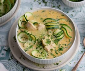 Frango com parmesão, limão e espirais de curgete - TM5