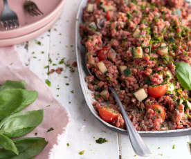 Pink Barley Tabbouleh with Pistachios