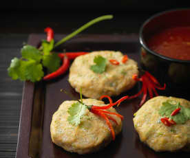 Steamed Thai-style fish cakes