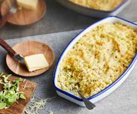 Gratin de coquillettes au poireau