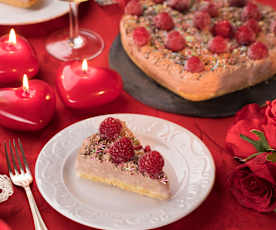 Cuore di cheesecake ai lamponi