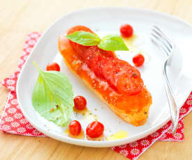 Eclairs jambon cru, mozzarella et tomates séchées