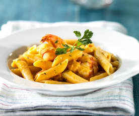 Pasta with Spicy Prawns and Ginger
