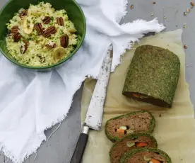 Stuffed Seitan Roll with Champagne Rice