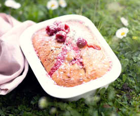 Minicakes aux pralines roses et framboises, sans gluten 