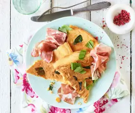 Bärlauch-Frittata mit italienischem Aufschnitt