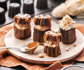 Cannelés vanille, caramel beurre salé et cacahuètes