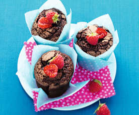 Muffins chocolat au cœur framboise