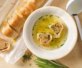 Fleischstrudel für Suppe