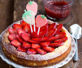 Ricotta-Cheesecake mit Erdbeeren