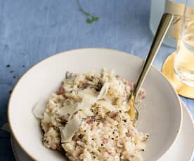 Risotto met oesterzwam en champagne