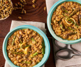 Green Lentil Risotto with Asparagus