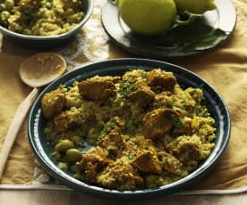Pollo y couscous Marroquí