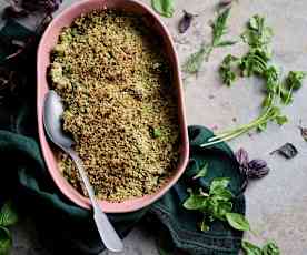 Crumble de legumes com ervas aromáticas