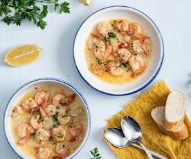 Krewetki w sosie maślanym