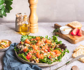 Ensalada de judías blancas con salmón ahumado