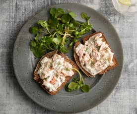 Guinness® Bread with Smoked Trout Topping and Watercress