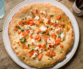 Garlic Lobster Ciabatta Pizza - Pizza ciabatta con aragosta all'aglio