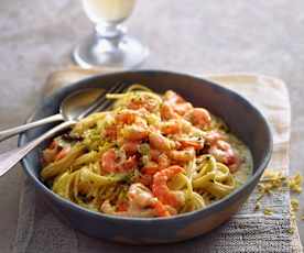 Pasta mit Garnelen-Pfeffer-Sauce
