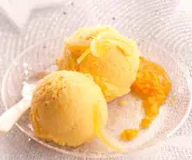 Crème glacée à la mandarine et sa compotée