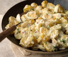 Potato Salad with Quail Eggs, Capers and Anchovies