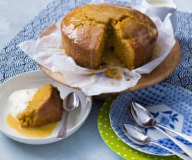 Pumpkin and golden syrup pudding